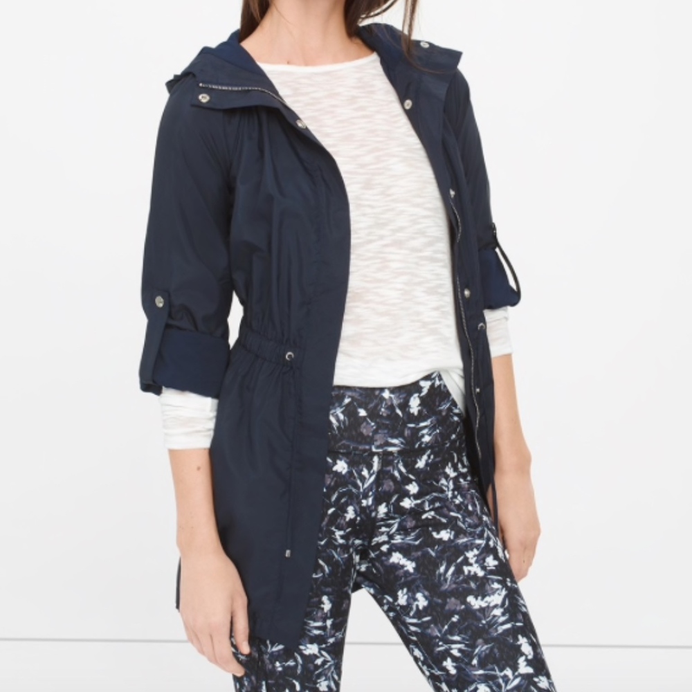 WHBM Navy Blue Lightweight Parka Medium